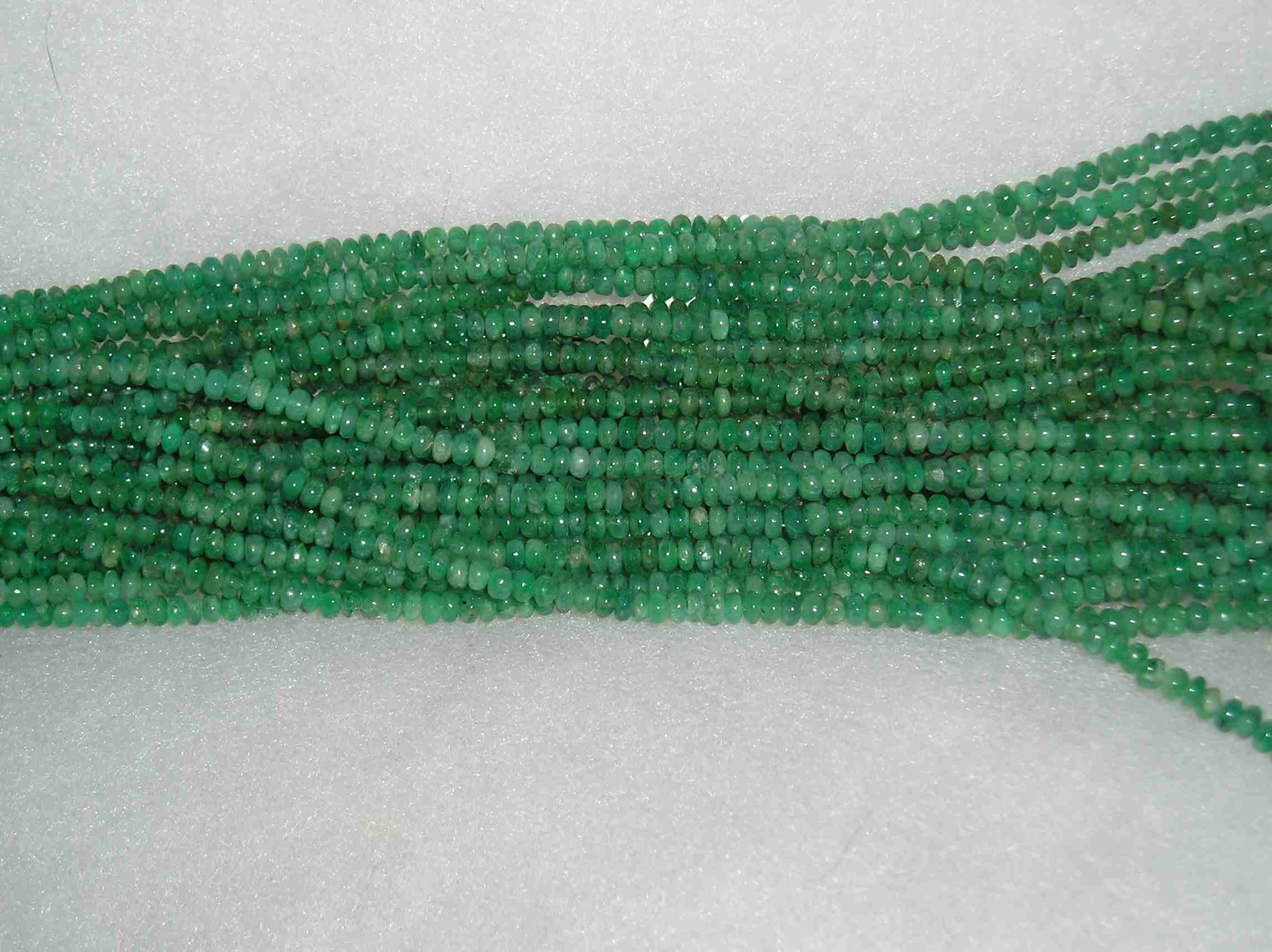 4 MM EMERALD RONDELL BEADS