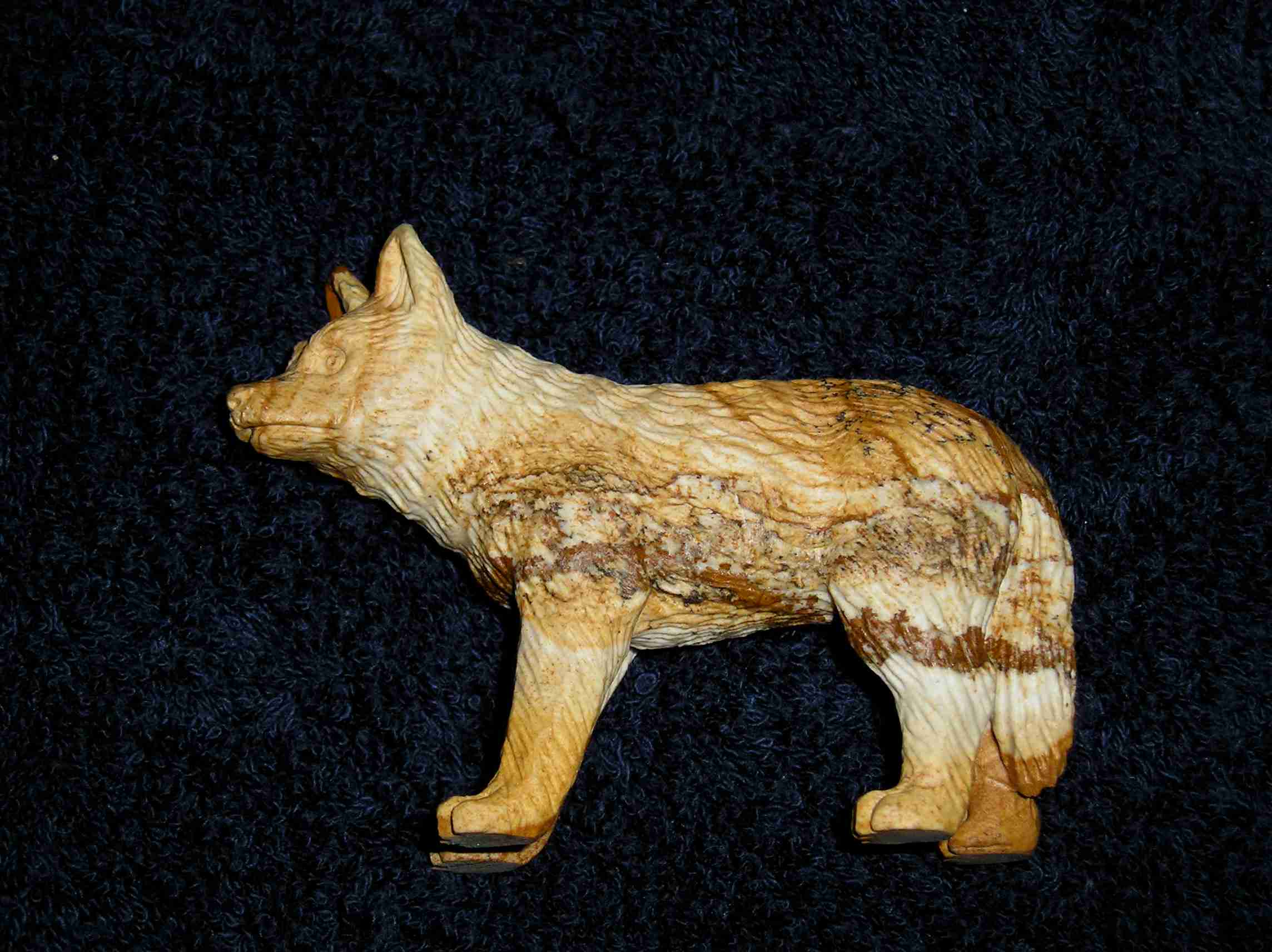 CARVED STONE WOLF