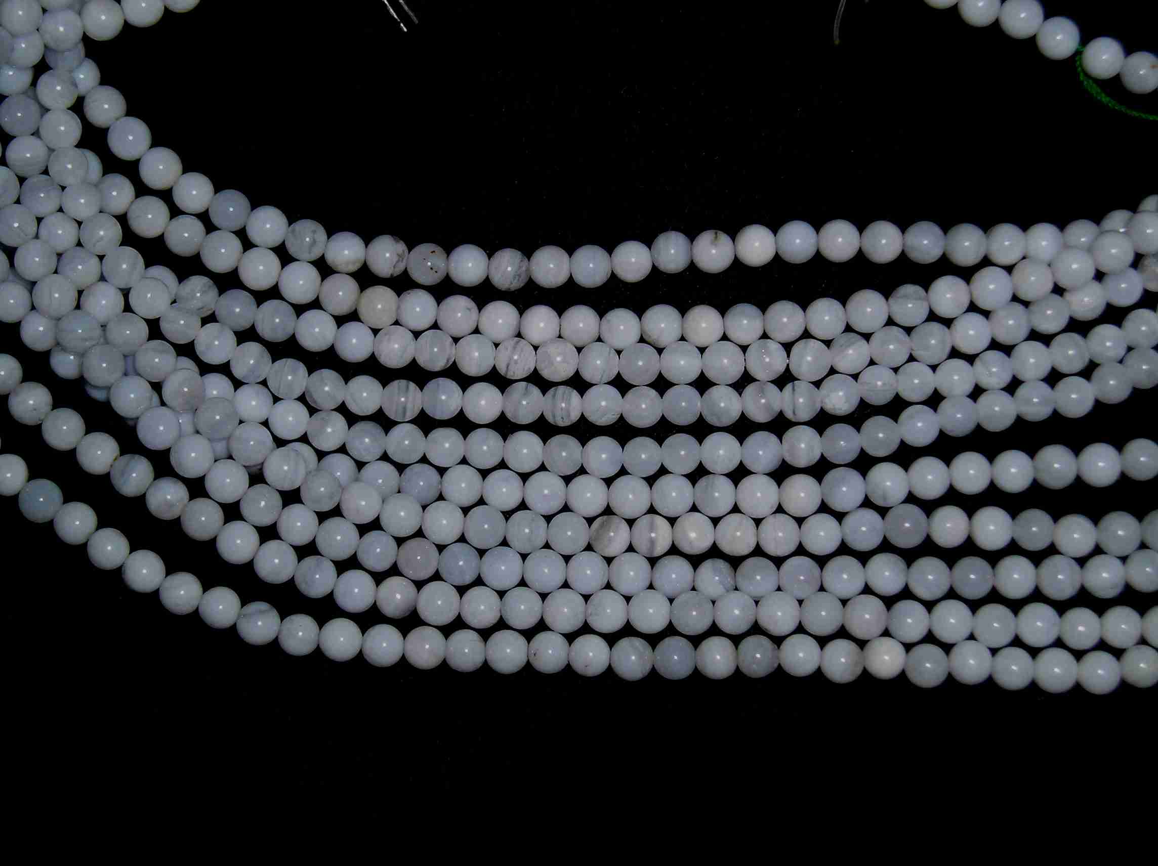 4 MM BLUE LACE AGATE ROUND BEADS