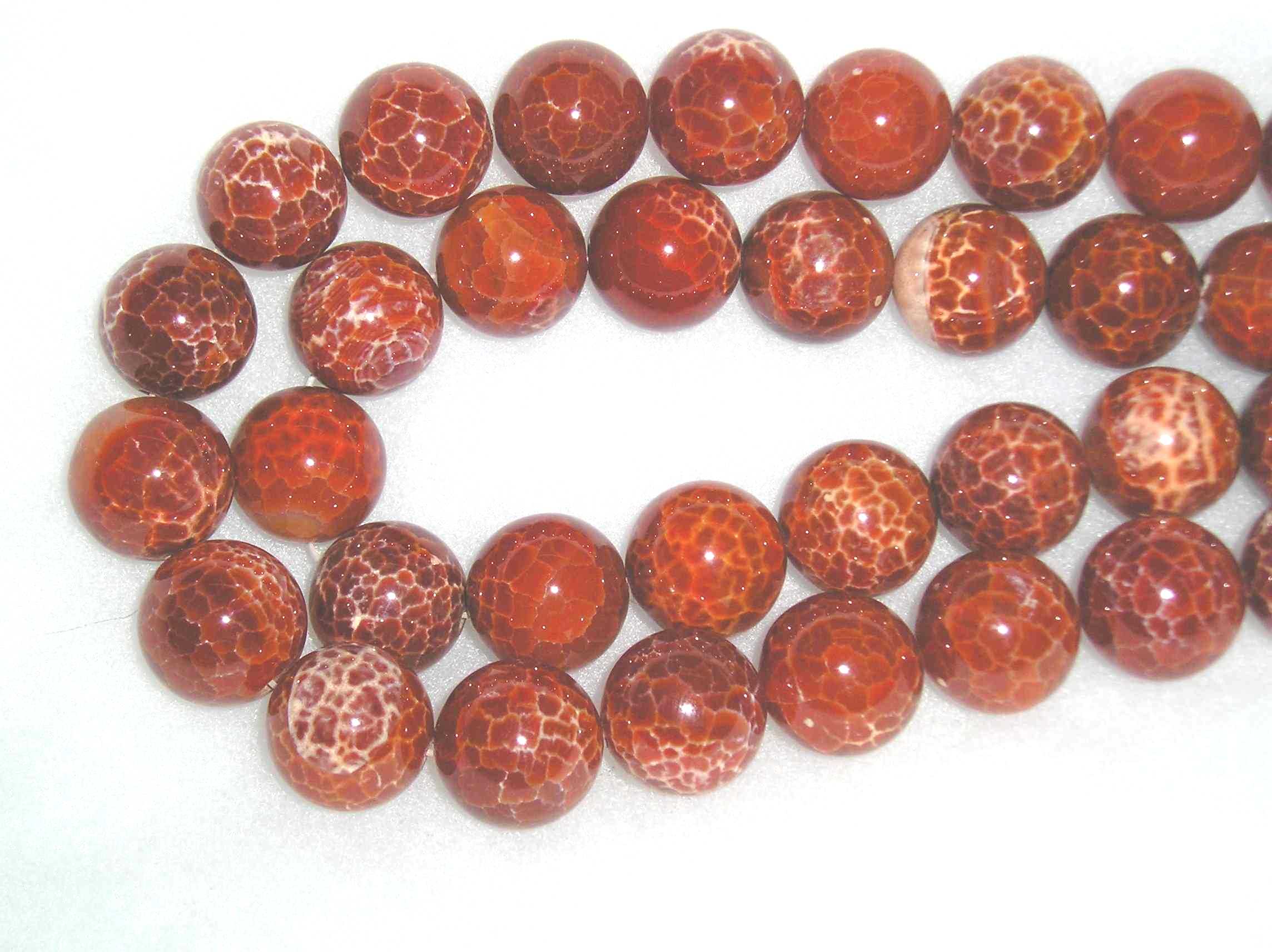 20 MM FIRE AGATE ROUND BEADS