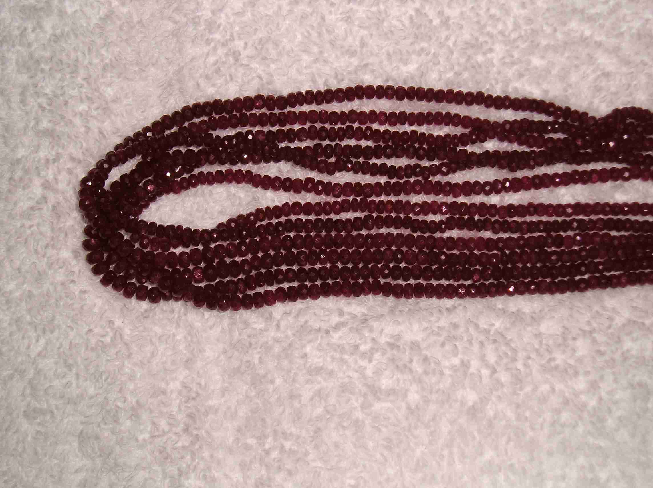 4MM RUBY FACETED RONDELL BEADS