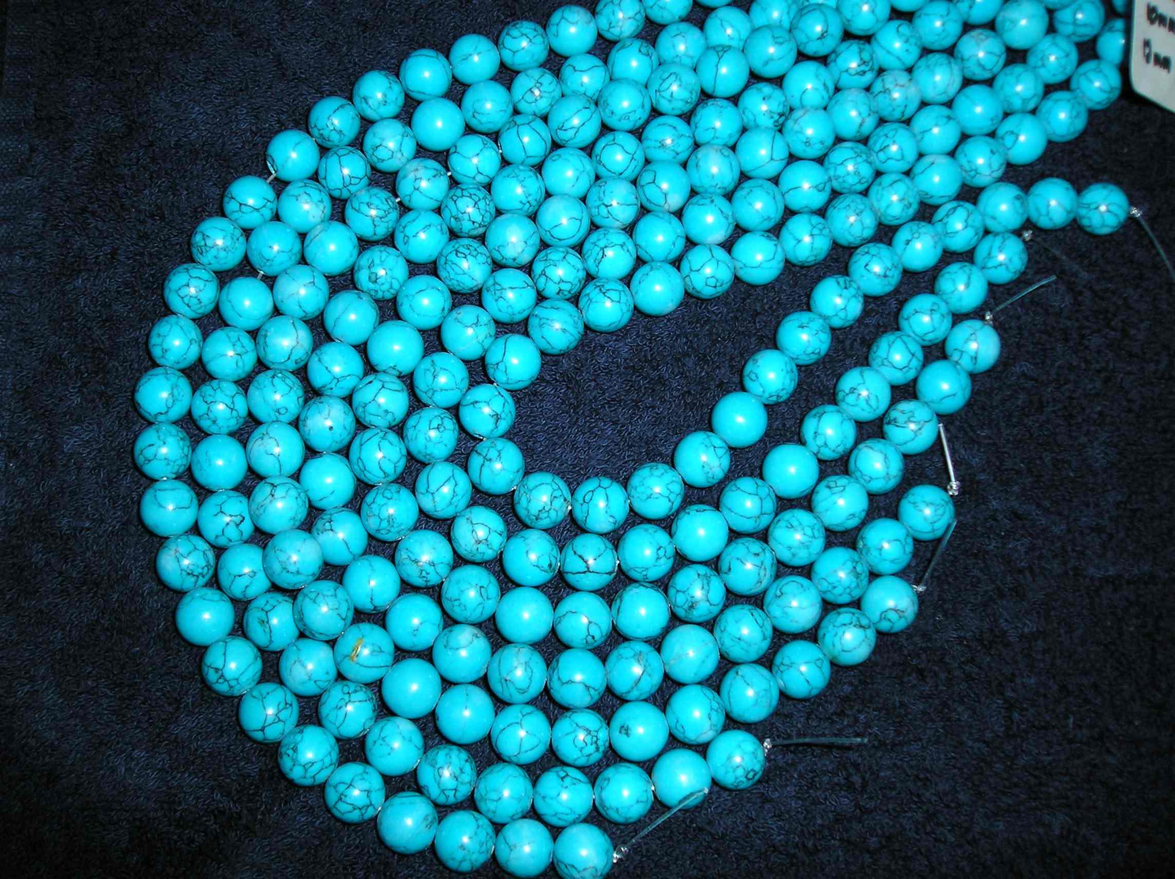12 MM TURQUOISE ROUND BEADS